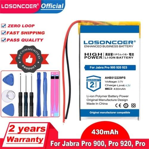 LOSONCOER 430mAh AHB512229PS Battery For Jabra Pro 920 Battery 900 923, Pro 930, Pro 935 Headset Battery