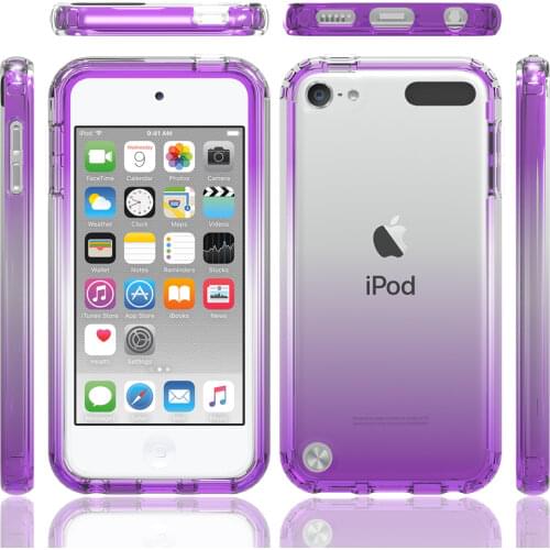 For iPod Touch 7 6 5 Crystal Case Gradient Floral Hard Back Panel for Coque iPod Touch 6 Case Touch 5 Touch7 Touch6 Bumper Cover