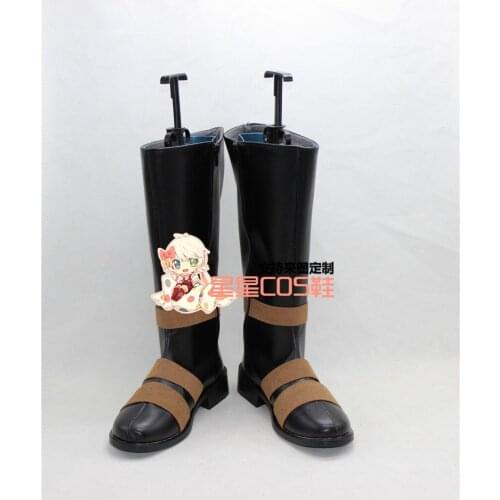 Black Butler Kuroshitsuji Black Long Cosplay Shoes Boots X002