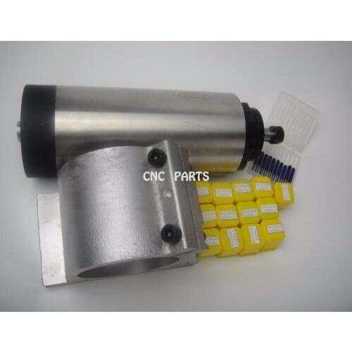 CNC milling spindle ER11 air cooling 1.5KW spindle with 4 pieces bearing + 13 pieces ER11 collet+ 1 piece spindle support