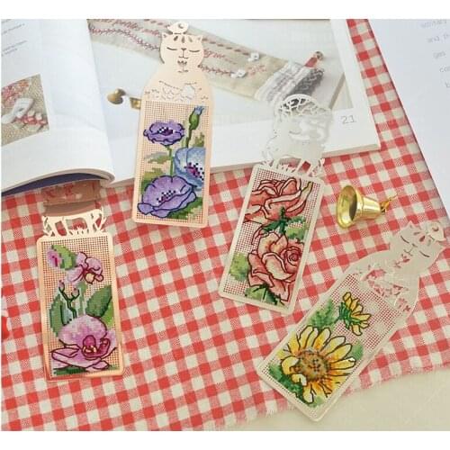 Flowers 2 Bookmark Princess DIY Craft Stich Set Cross Stitch Needlework Embroidery Crafts Counted Cross-Stitching Kit