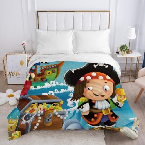 Cartoon Childrens Duvet cover Quilt/Blanket/Comfortable Case Bedding for kids baby girls 140x200 Single for Home Car pirate