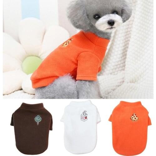 80% Hot Sale Pet Clothes Dessert Milk Pattern All-match Good Elasticity Pet Dogs Sweatshirt Costume for Medium Small Dogs