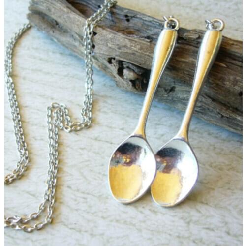 Spoon Necklace LARGE Spoon Jewelry Vintage Spoon Pendant Antique Spoon Charm