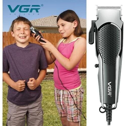 VGR Hair Clipper Retro Oil Head Scissors High-power Gradient Plug-in Corded Hair Clipper Set Beard Trimmer Grooming Kit