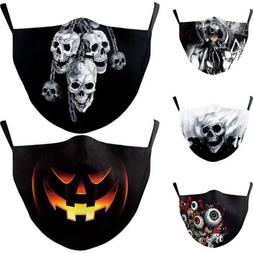 Fashion Halloween Cospaly Horror Joker Series Face-Protection Mouth Mask Womens Men Unisex Cycling Spots Breathable Adult Mask