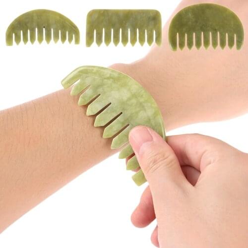 Natural Jade Facial Massager Real Stone Face Roller Guasha Massage Board Set Guasha Tool Jade Roller Guasha Massage Board