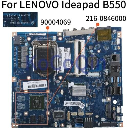 KoCoQin Laptop motherboard For LENOVO B550 Mainboard VIA15 LA-A071P 90004081 SR13B CPU 216-0846000