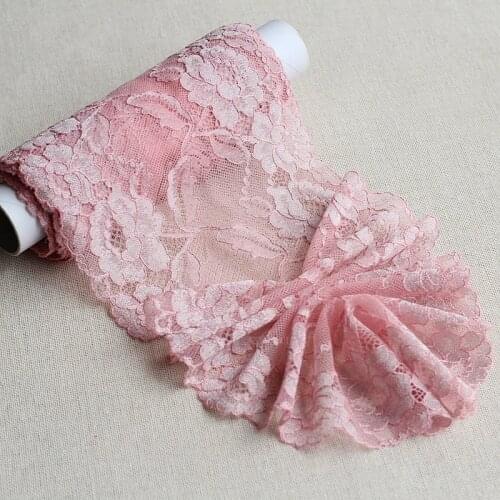 MLAEY2Yards Pink/silver Exquisite Elastic stretch Lace Trim High Quality Lace Fabric DIY Craft&Sewing Dress Clothing Accessories