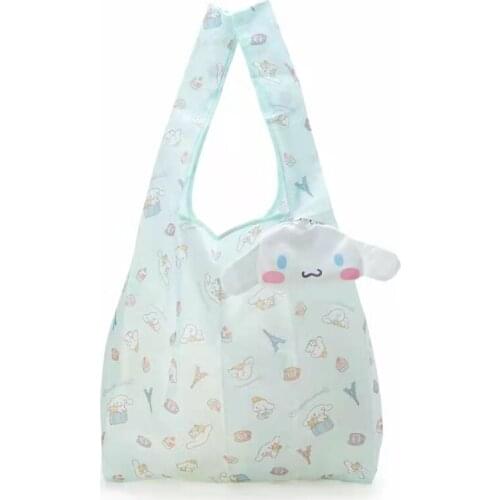 New Kawaii Anime Cartoon Dog Woman Girls Kids Big Nylon Portable Folded Shopping Bags For Children