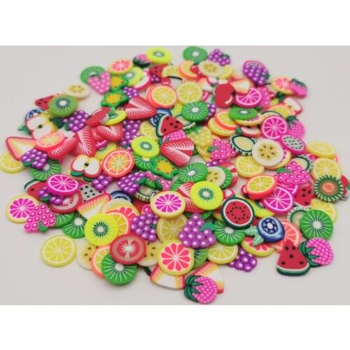 1kg 10mm Polymer Clay Fruit Slice Hot Clay Sprinkles for Crafts DIY Nail Art Decoration Slime Material Accessories