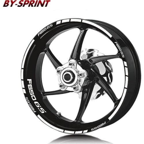 Motorcycle Front Rear Wheel Stickers For BMW F650GS F650 GS f650gs Stripes Reflective Waterproof Tire Logo Decal Stickers Kit