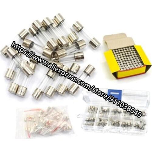 100pcs/lot Fuse 5*20 glass fuse fuse 250V 0.5A 1A 2A 3A 4A 5A 10A 15A