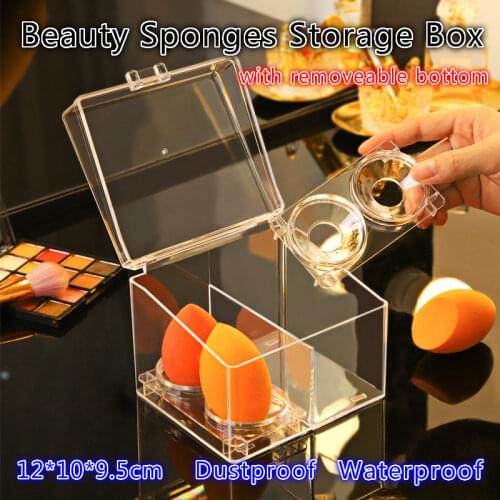 Dustproof Beauty Sponges Storage Box Waterproof Blending Egg Organizer Makeup Swab Holder Cosmetic Cotton Pad Case for Lipstick
