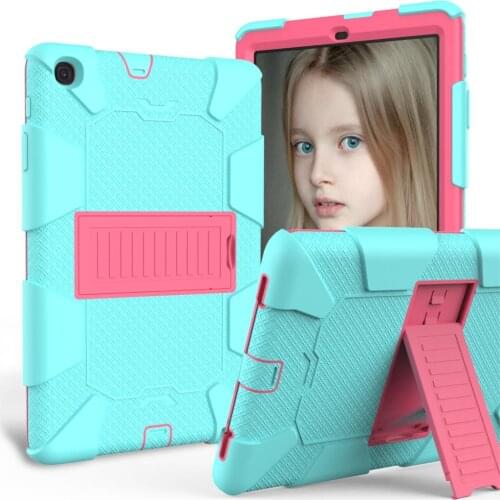 Silicone + PC Hard back Stand Case Cover For Samsung Galaxy Tab A 10.1 2019 T510 T515 SM-T510 SM-T515 Shockproof tablet Case