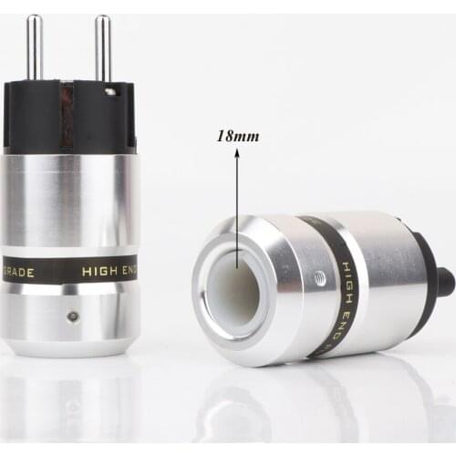 Hi-end Rhodium Plated Brass Schuko Male Plug Hifi Figure 8 IEC C7 Plug Female Connector DIY Power Cord Cable