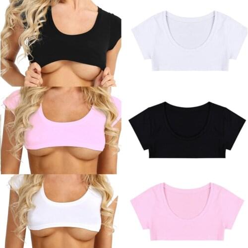 2021 Summer Sexy T Shirts Women Short Sleeve Solid Black White Crop Tops Shirts Party Club Casual Tee Tops
