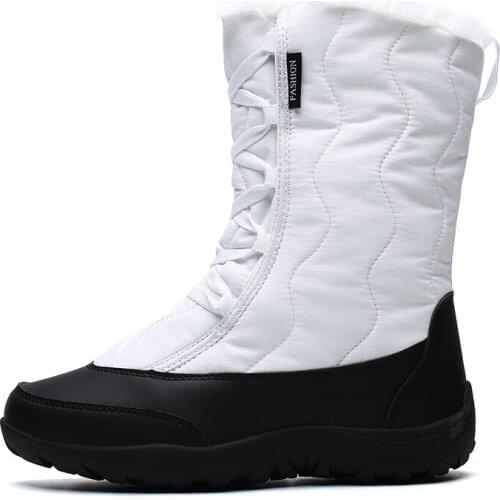 Snow Boots Womens 2020 Waterproof Winter Warm Cotton-Padded Shoes Casual Plush Non-slip Velvet Footwears Comfortable