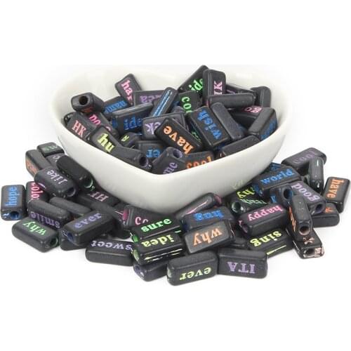 100Pcs Mixed Colorful Letter Acrylic Beads 15mm For Jewellery Marking Loose Spacer Bead Bracelet Necklace Charm Jewelry Finding