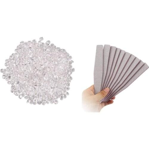 1440Pcs Mini Diamond DIY Nails Rhinestones With 10Pcs Nail Art Sanding Buffer Buffing