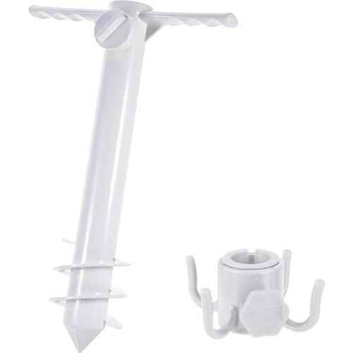 2pcs Beach Umbrella Holder with Hanging Hook Windproof Portable Outdoor Beach Umbrella Support for Outdoor Garden Beach