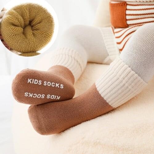 3 Pairs Lot Toddler Winter Cotton Anti Slip Long Sock Kid Children Newborn Infant Baby Boy Girl Warm Terry Thick Knee High Sock