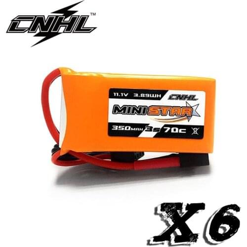 6PCS CNHL Lipo 3S 350mAh Battery 7.4V 70C Ministar Series With XT30 For Mini Quad RC FPV Drone Quadcopter Helicopter Airplane