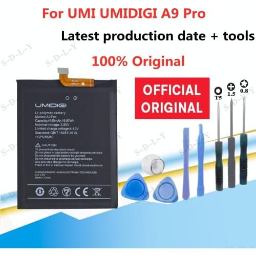 For UMI Umidigi A9 Pro Battery 4150mAh 100% New Replacement Parts Phone Accessory Accumulators with Tools