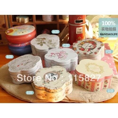 Free Shipping! 6pcs/lot Creative Flower Shape Candy Box Storage Case Jewerly Box Sundries Organizer Mixed designs Gift case