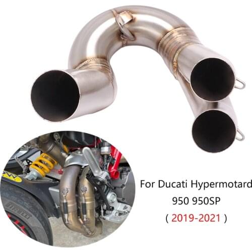 For Ducati Hypermotard 950/950 SP 2019-2021 Exhaust Pipe Motorcycle Middle Link Tube Delete Catalyst Slip On Stock Muffler Steel