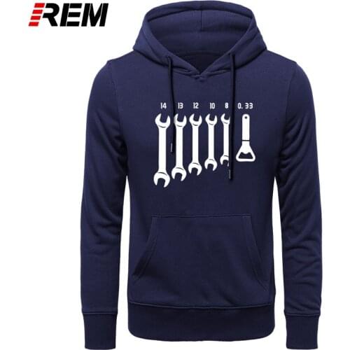 REM Hoodies, Sweatshirts Screw Wrench Opener Mechanic Men Car Fix Engineer long Sleeve Funny Mens Clothes