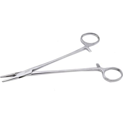 18cm Dental Needle Holders Stainless Steel Orthodontic Plier Silver Plated Handle Surgical Dental Instrument Implant Castroviejo