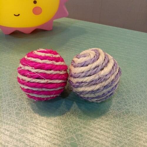 2pcs Pet Cat Toy Kitten Teaser Sisal Rope Weave Balls Play Chewing Catch Toys Funning Interactive Toys Training Pet Supplies