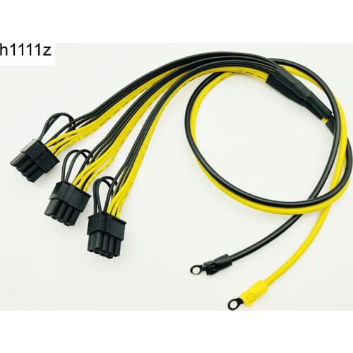 70cm Power Supply Cable 6+2Pin Video Card Cables O Terminal to 8Pin Adapter Cable 12AWG+18AWG Splitter Wire for Miner Mining BTC