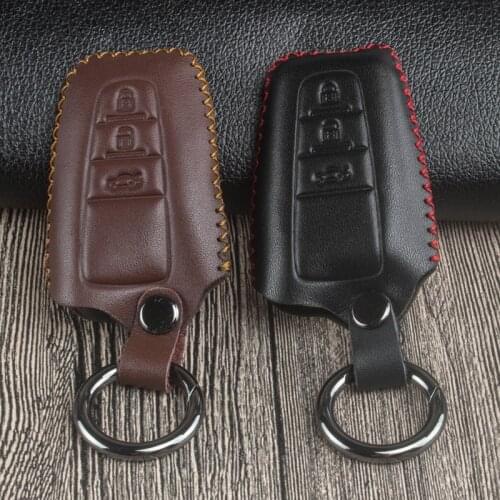 Leather Car Remote Key Fob Shell Cover Case for Toyota C-HR CHR Camry Prius 2017 2018 RAV4 Remote 2/3 Button Keyless Accessories