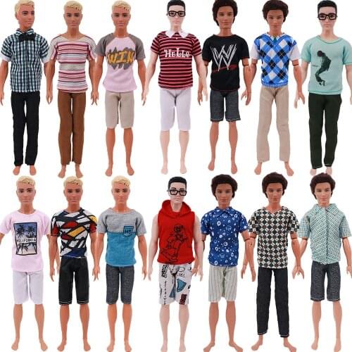 15 Pcs Fashion Ken the Boyfriend Handmade Outfit Set Clothes for Barbies Boy KEN Doll Accessories Presents Baby Gift DIY Toys