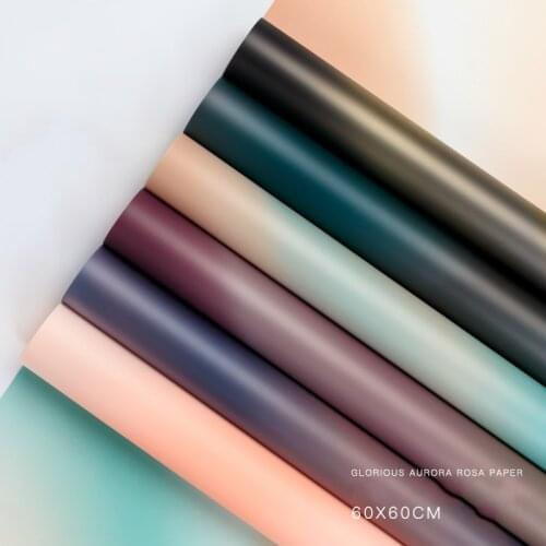 New 10pcs Nordic Colorful Aurora Rosa Paper Flower Packing Waterproof Bouquet Wrapping Paper Science Bouquet Art Paper