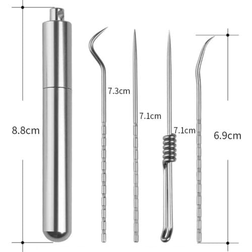 New Stainless Steel Toothpick Set With Portable Toothpick Holder Outdoor Household Travel Seal Storage Container Box Case
