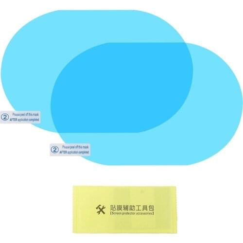2 Pcs Car Rear View Mirror Rainproof Film Anti-Fog Clear Protective Sticker Anti-Scratch Waterproof Mirror Window Film