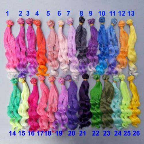 Russian DIY doll hair 20 cm high temperature heat resistant Curly hair for 1/3 1/4 1/6 BJD diy wavy doll hair