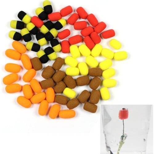 15pcs/pack Fish Baits Lure 8mm Zig Rig Foam Cylinder Carp Fishing Bait Foam Boilie Pop Ups Hook Brown Red Terminal Tackle