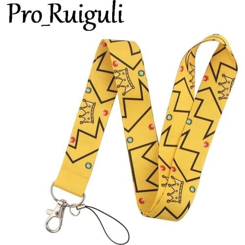 Cartoon Imperial Crown Lanyard for Key Phone Cool Neck Strap Lanyard for Camera Whistle ID Badge Cute webbing ribbons Gift