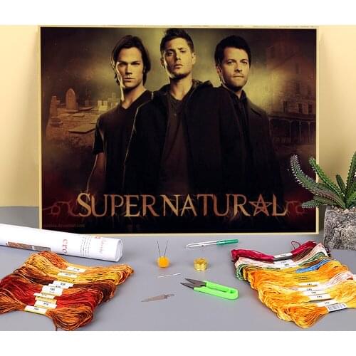 Supernatural Printed 11CT Cross Stitch Complete Kit DIY Embroidery DMC Threads Knitting Handicraft Craft Needlework Decor