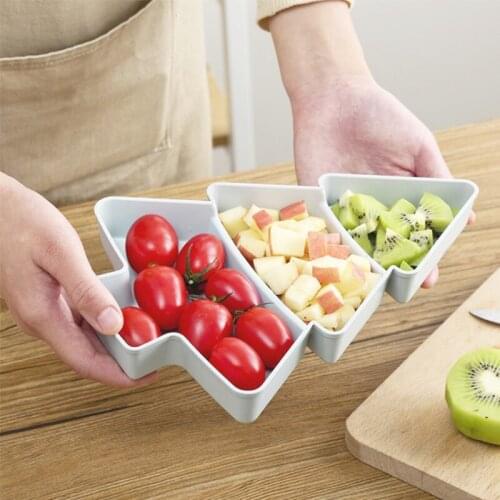 1pcs Christmas Tree Dishes Snack Dessert Creative Plastic Plates Candy Fruits Dish Bowl Breakfast Serving Tray Kitchen Utensils