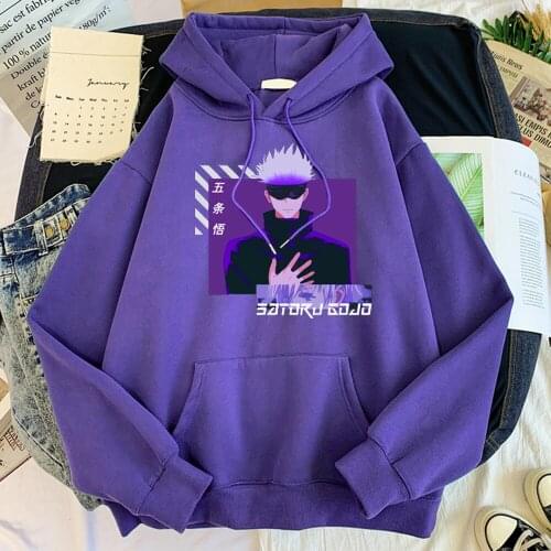 Hoodies Mens Anime Jujutsu Kaisen Gojo Satoru Printed Sweatshirt Men Woman Big Size Snug Warm Loose Tracksui Harajukua Clotheing