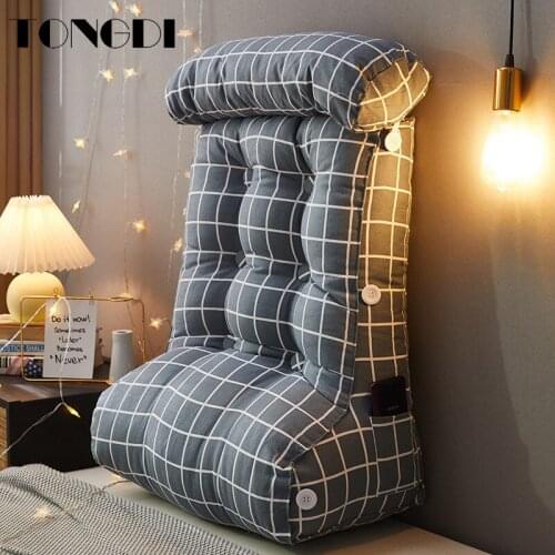 TONGDI Home Soft Large Pillow Back Cushion Long Elastic Linen Backrest Multifunction Luxury Decor For Bedside Bed Sofa Tatami