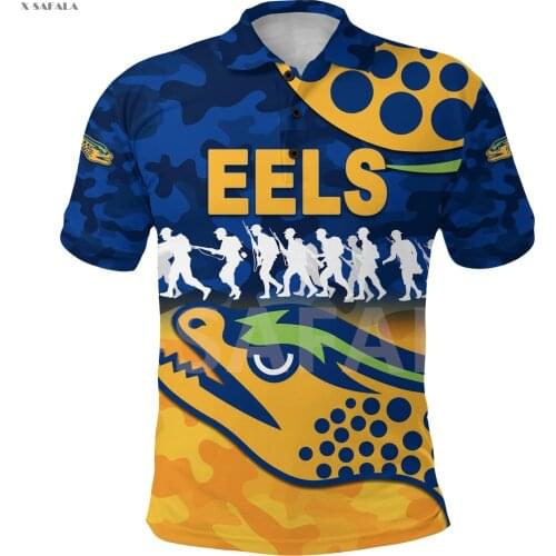 Eels Indigenous Naidoc Parramatta 3D Full Printed Men Women 1 Thin Polo Shirt Collar Short Sleeve Street Wear Casual Tee