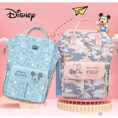 Disney Mickey Minnie USB Diaper Bags Mother Waterproof Storage Bag Pregnant Woman Care Bag Baby Diaper Bags Travel Stroller Bag