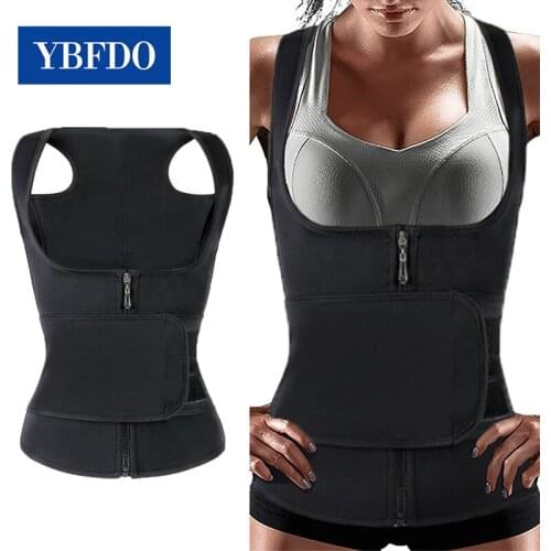 YBFDO Slimming Sheath Waist Trainer Keep Warm Shapewear Sweat Weight Loss Body Shaper Modeling Vest Workout Tops Fitness Corset