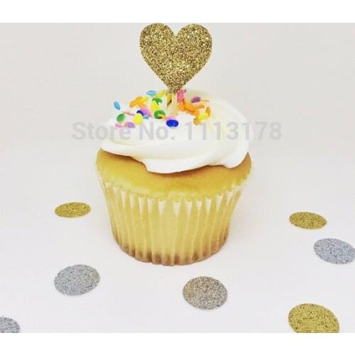 Gold glitter heart cupcake toppers Bridal Shower Cupcake toppers, Wedding Cupcake toppers wedding Engagement